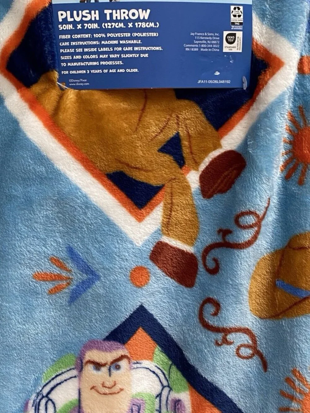 Disney Toy Story 5 Throw Blanket Woody Jessie Buzz Lightyear Bullseye 50” X 70”